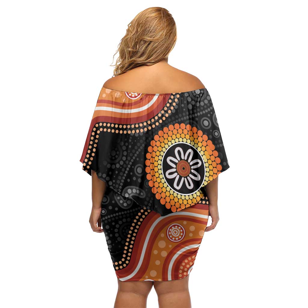 Australia Aboriginal Art Family Matching Off Shoulder Short Dress and Hawaiian Shirt Indigenous Proud