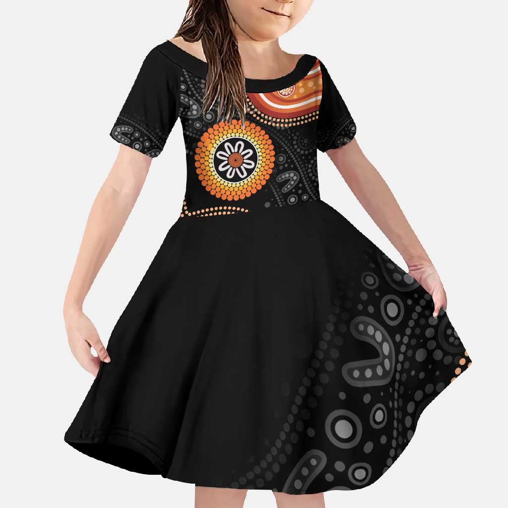 Australia Aboriginal Art Family Matching Short Sleeve Bodycon Dress and Hawaiian Shirt Indigenous Proud