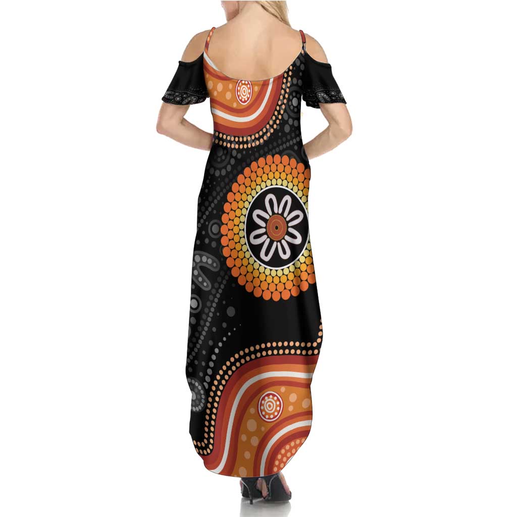 Australia Aboriginal Art Family Matching Summer Maxi Dress and Hawaiian Shirt Indigenous Proud