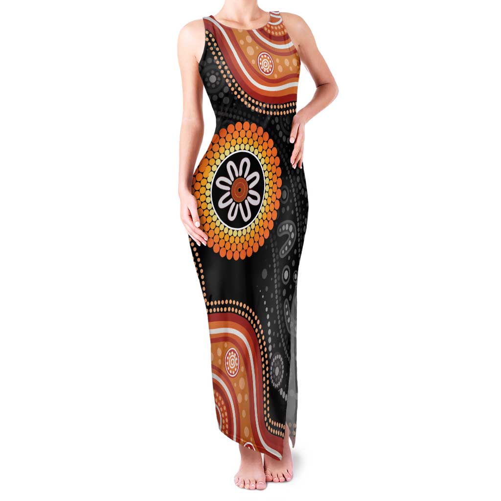 Australia Aboriginal Art Family Matching Tank Maxi Dress and Hawaiian Shirt Indigenous Proud