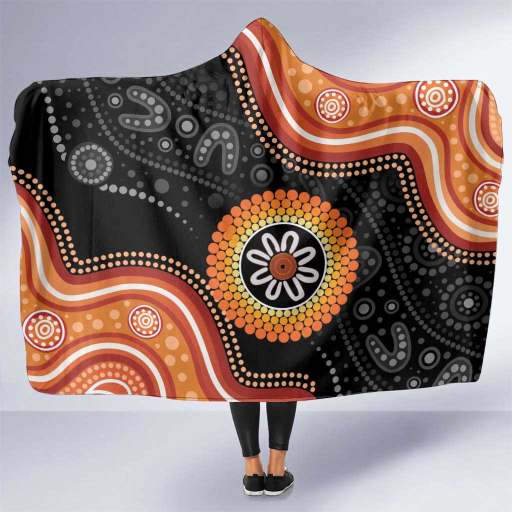 Australia Aboriginal Art Hooded Blanket Indigenous Proud