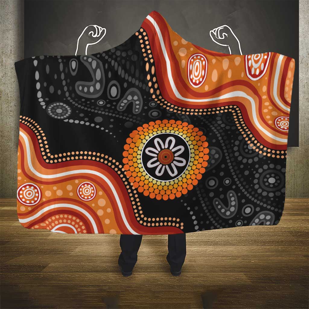Australia Aboriginal Art Hooded Blanket Indigenous Proud