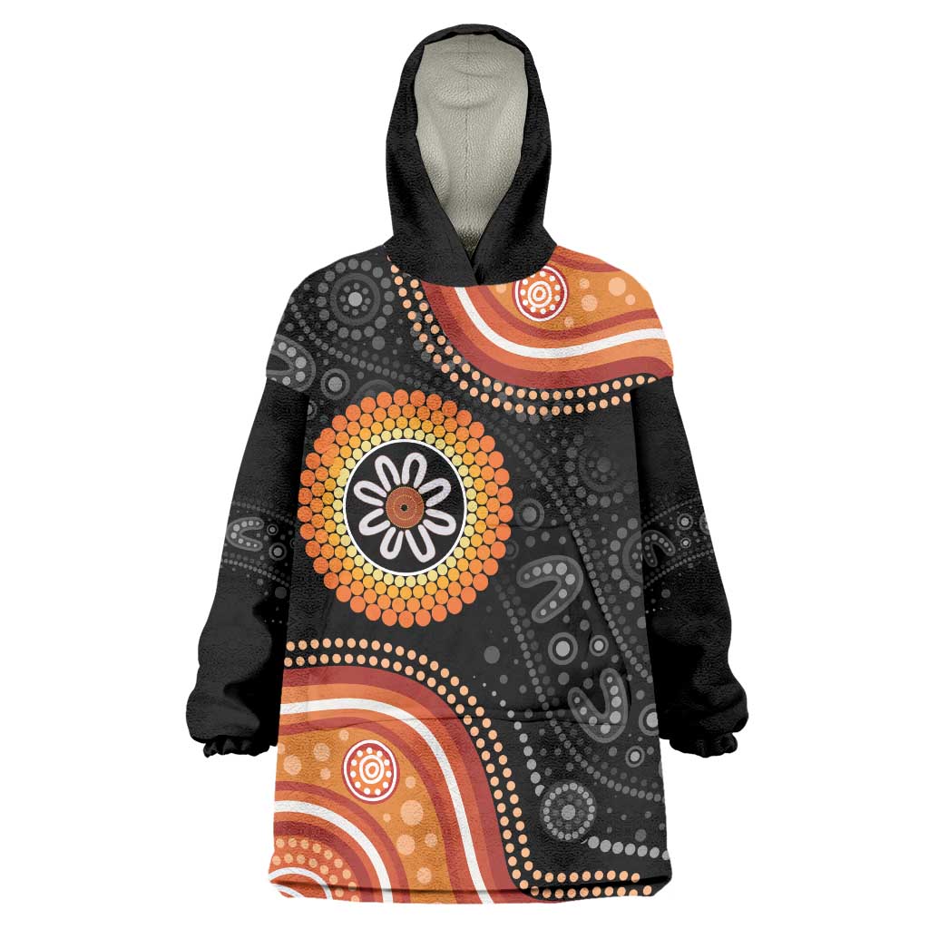 Australia Aboriginal Art Wearable Blanket Hoodie Indigenous Proud - Vibe Hoodie Shop