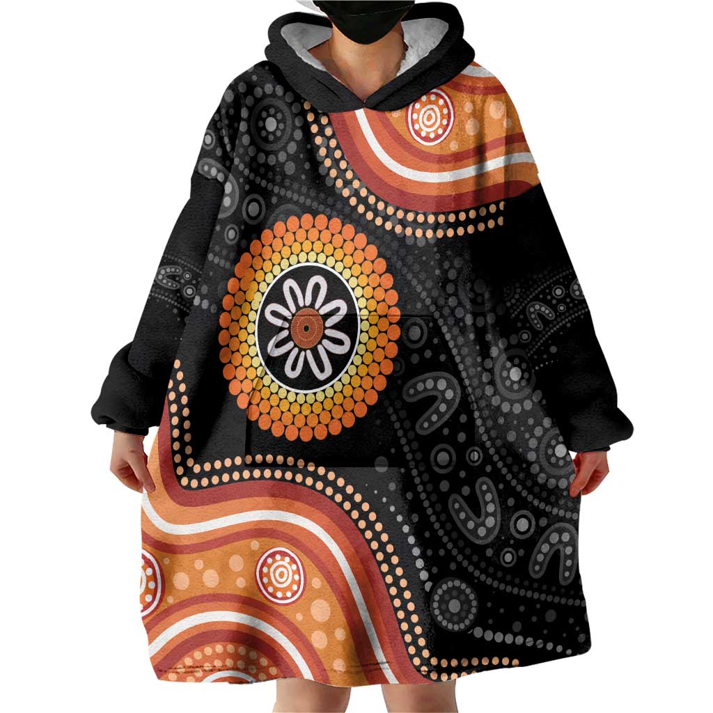 Australia Aboriginal Art Wearable Blanket Hoodie Indigenous Proud - Vibe Hoodie Shop