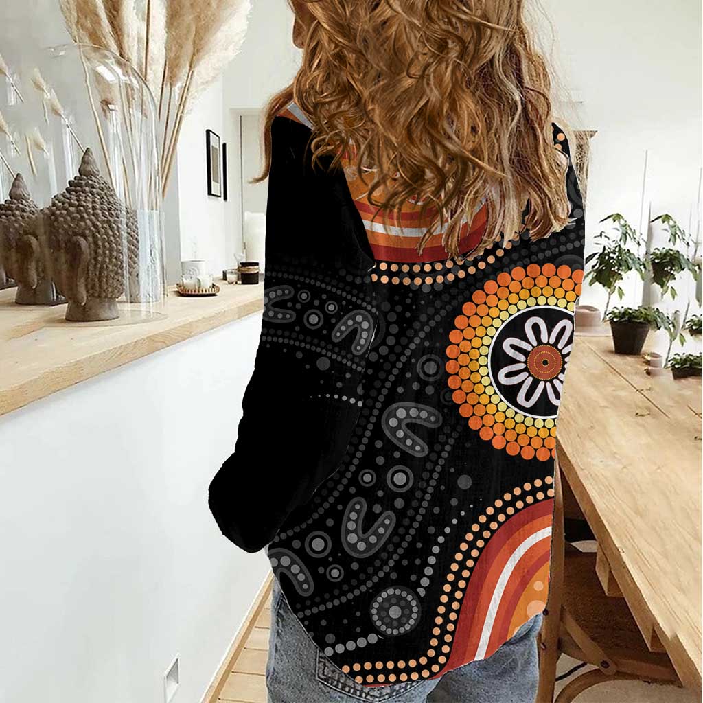 Australia Aboriginal Art Women Casual Shirt Indigenous Proud - Vibe Hoodie Shop