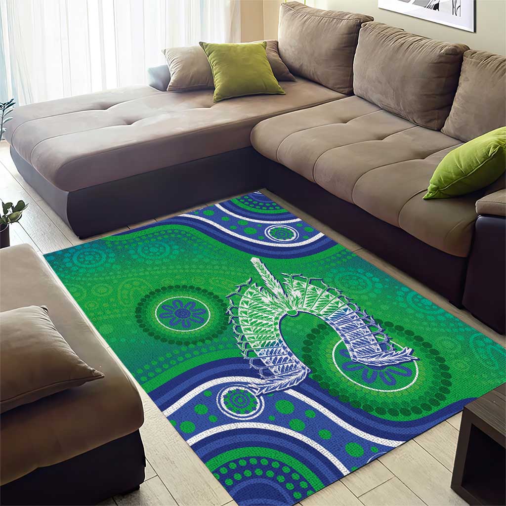 Australia Torres Strait Islanders Area Rug Dhari Aboriginal Pattern - Vibe Hoodie Shop