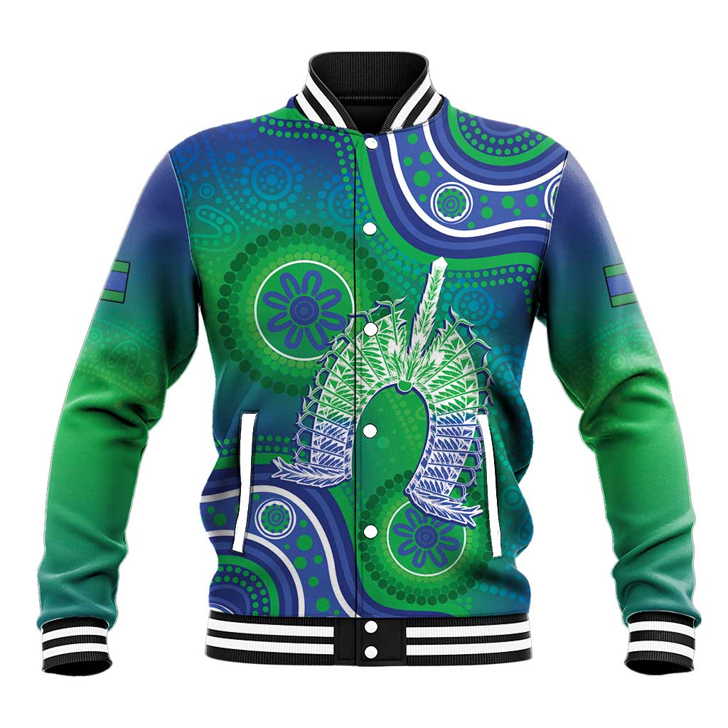 Australia Torres Strait Islanders Baseball Jacket Dhari Aboriginal Pattern - Vibe Hoodie Shop