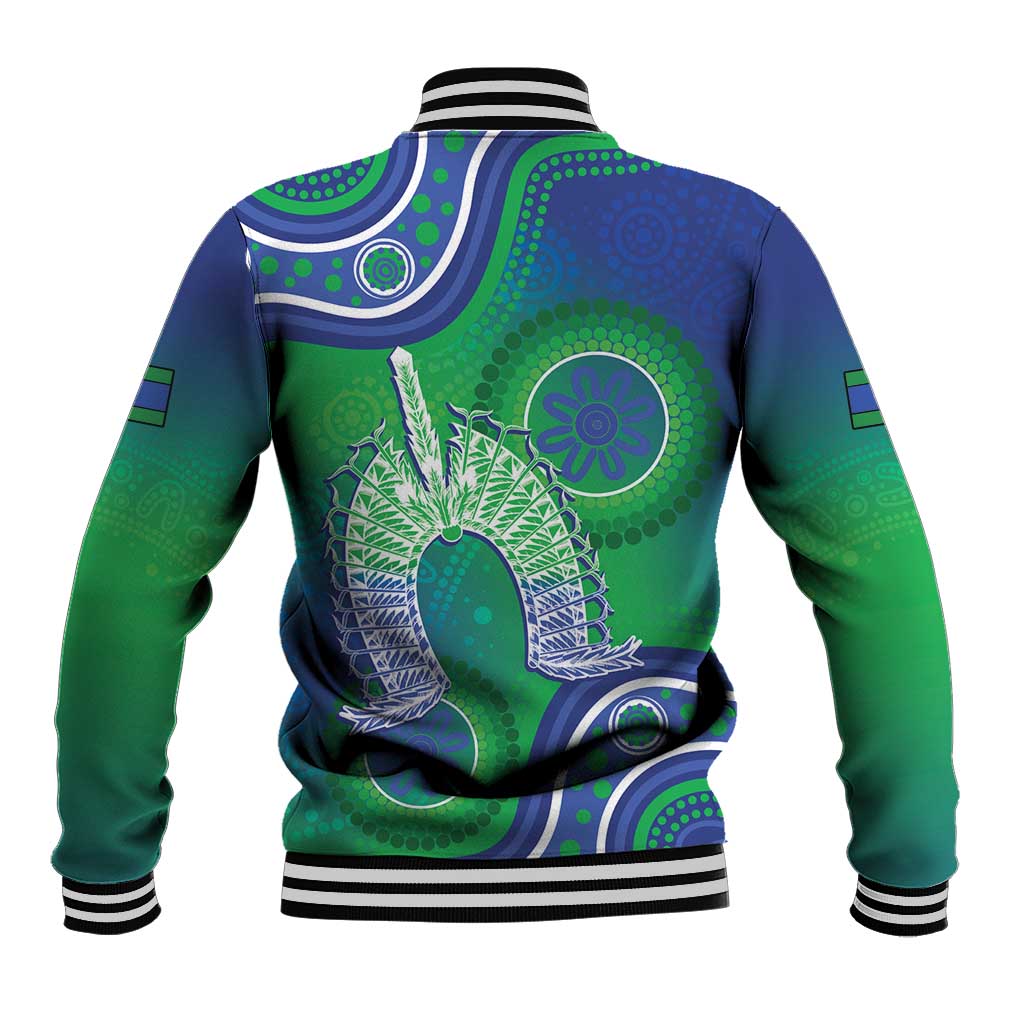 Australia Torres Strait Islanders Baseball Jacket Dhari Aboriginal Pattern - Vibe Hoodie Shop