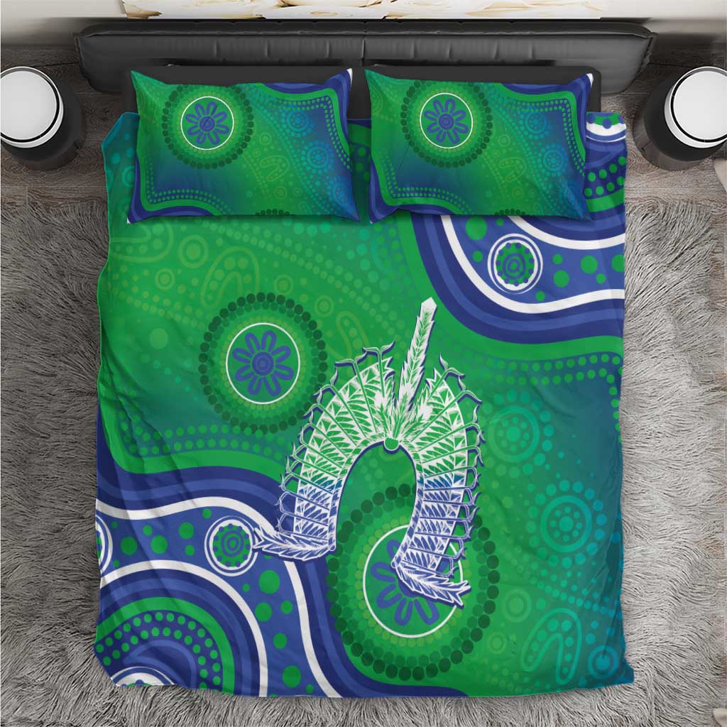 Australia Torres Strait Islanders Bedding Set Dhari Aboriginal Pattern - Vibe Hoodie Shop