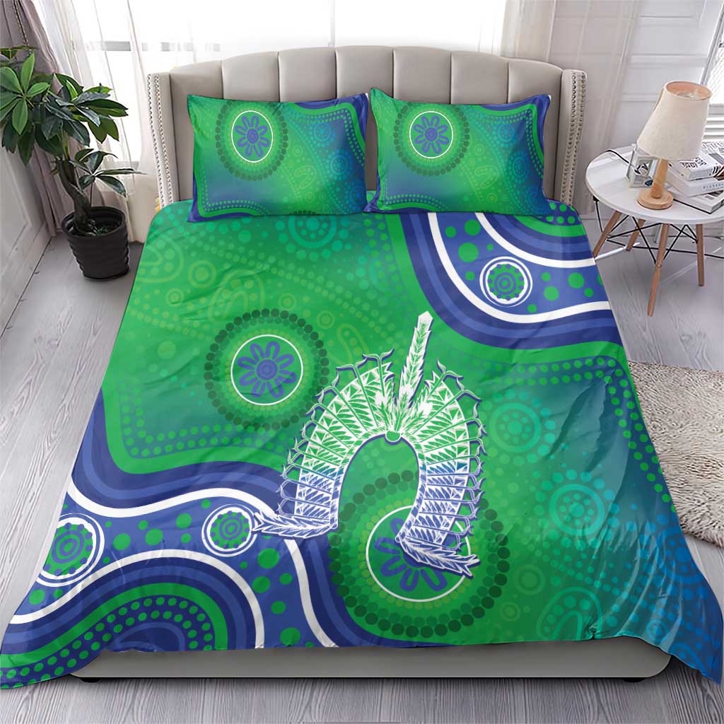 Australia Torres Strait Islanders Bedding Set Dhari Aboriginal Pattern - Vibe Hoodie Shop