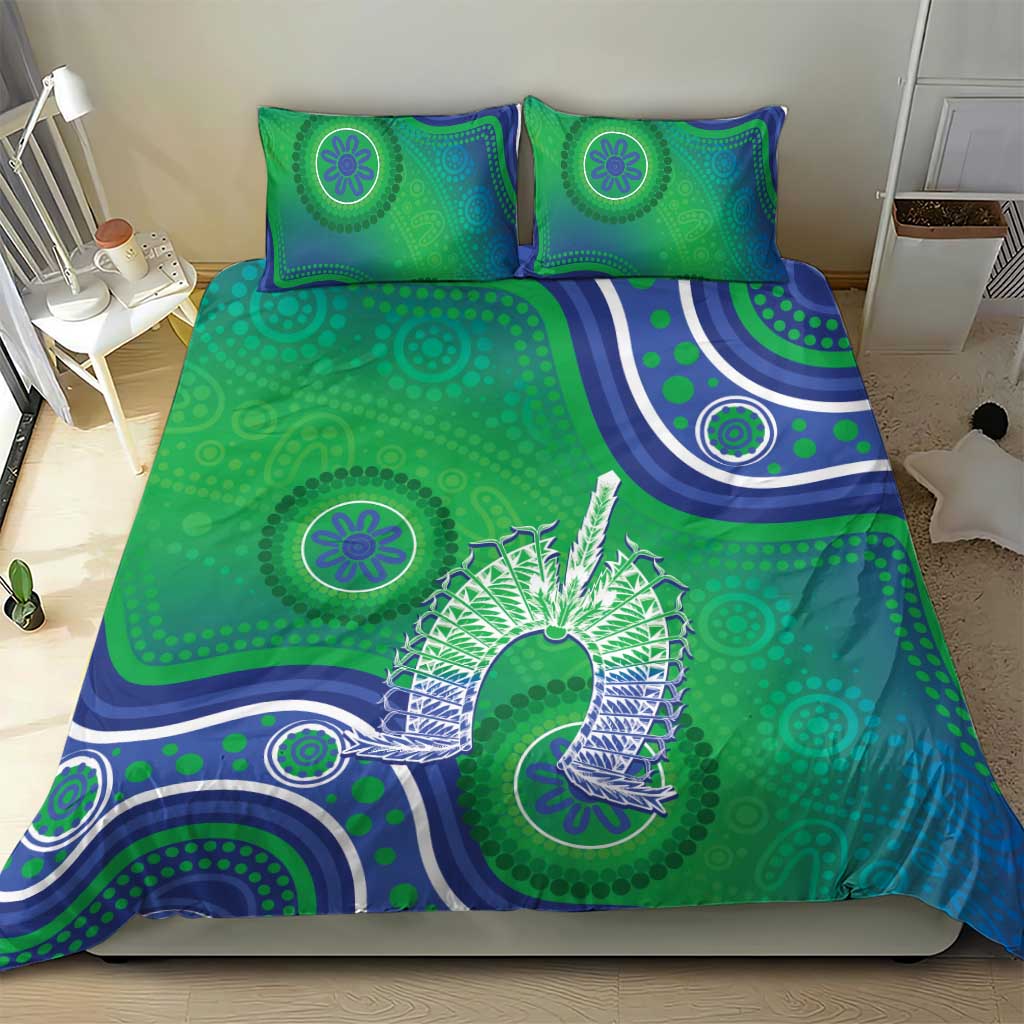 Australia Torres Strait Islanders Bedding Set Dhari Aboriginal Pattern - Vibe Hoodie Shop