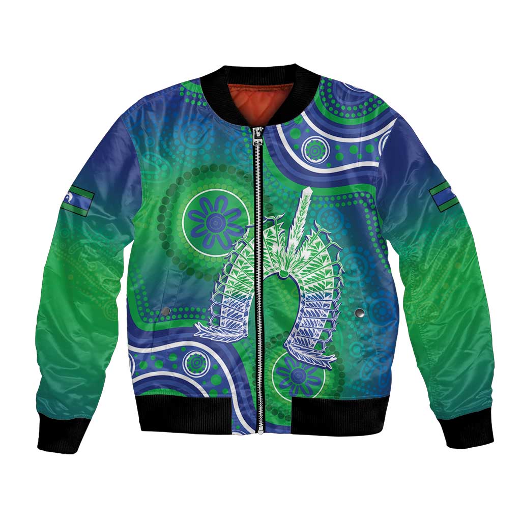 Australia Torres Strait Islanders Bomber Jacket Dhari Aboriginal Pattern - Vibe Hoodie Shop