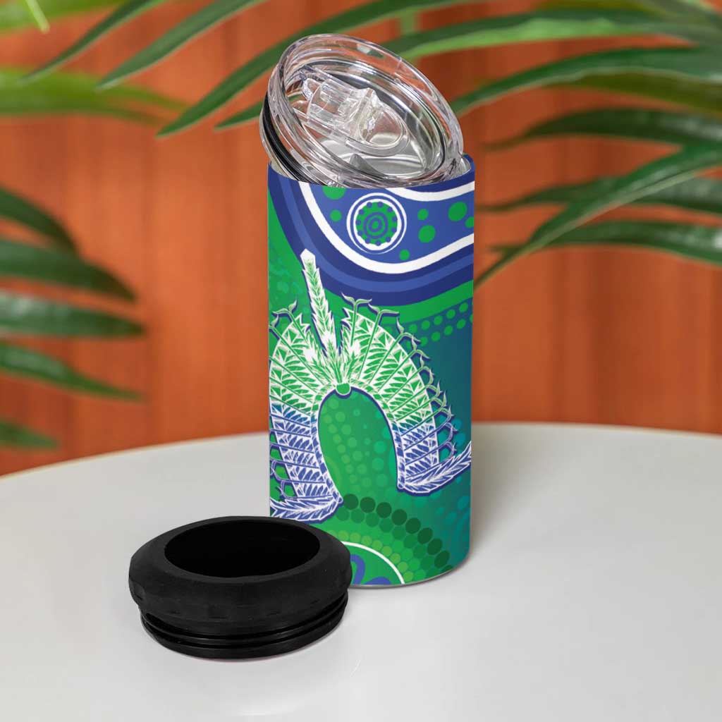 Australia Torres Strait Islanders 4 in 1 Can Cooler Tumbler Dhari Aboriginal Pattern