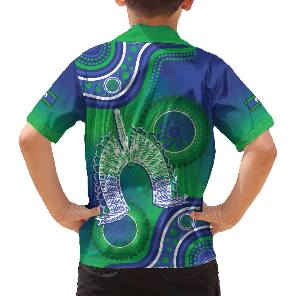 Australia Torres Strait Islanders Family Matching Off Shoulder Short Dress and Hawaiian Shirt Dhari Aboriginal Pattern