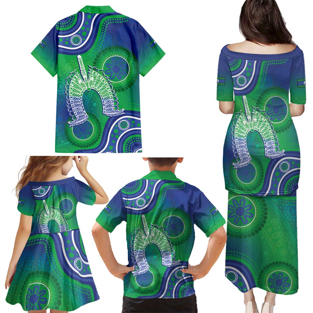 Australia Torres Strait Islanders Family Matching Puletasi and Hawaiian Shirt Dhari Aboriginal Pattern