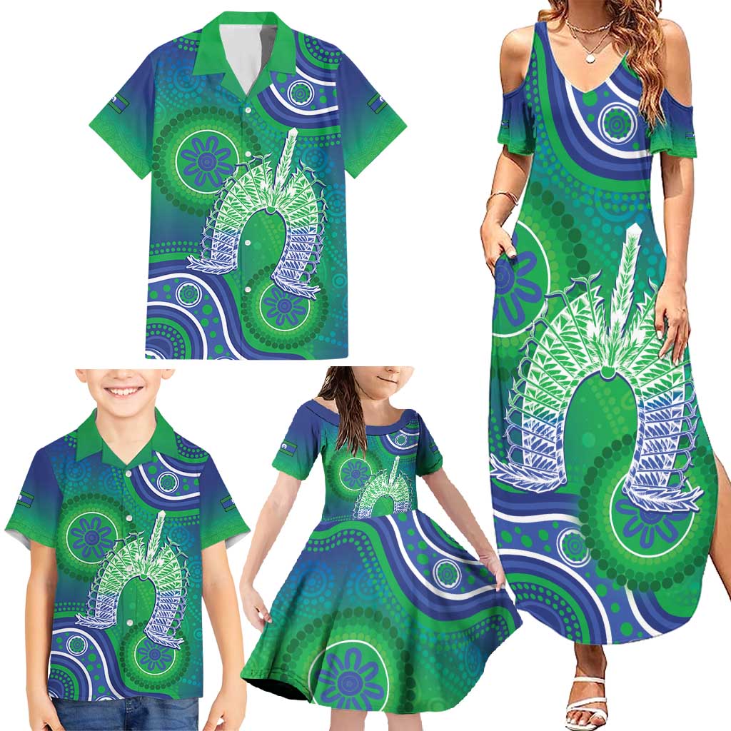 Australia Torres Strait Islanders Family Matching Summer Maxi Dress and Hawaiian Shirt Dhari Aboriginal Pattern