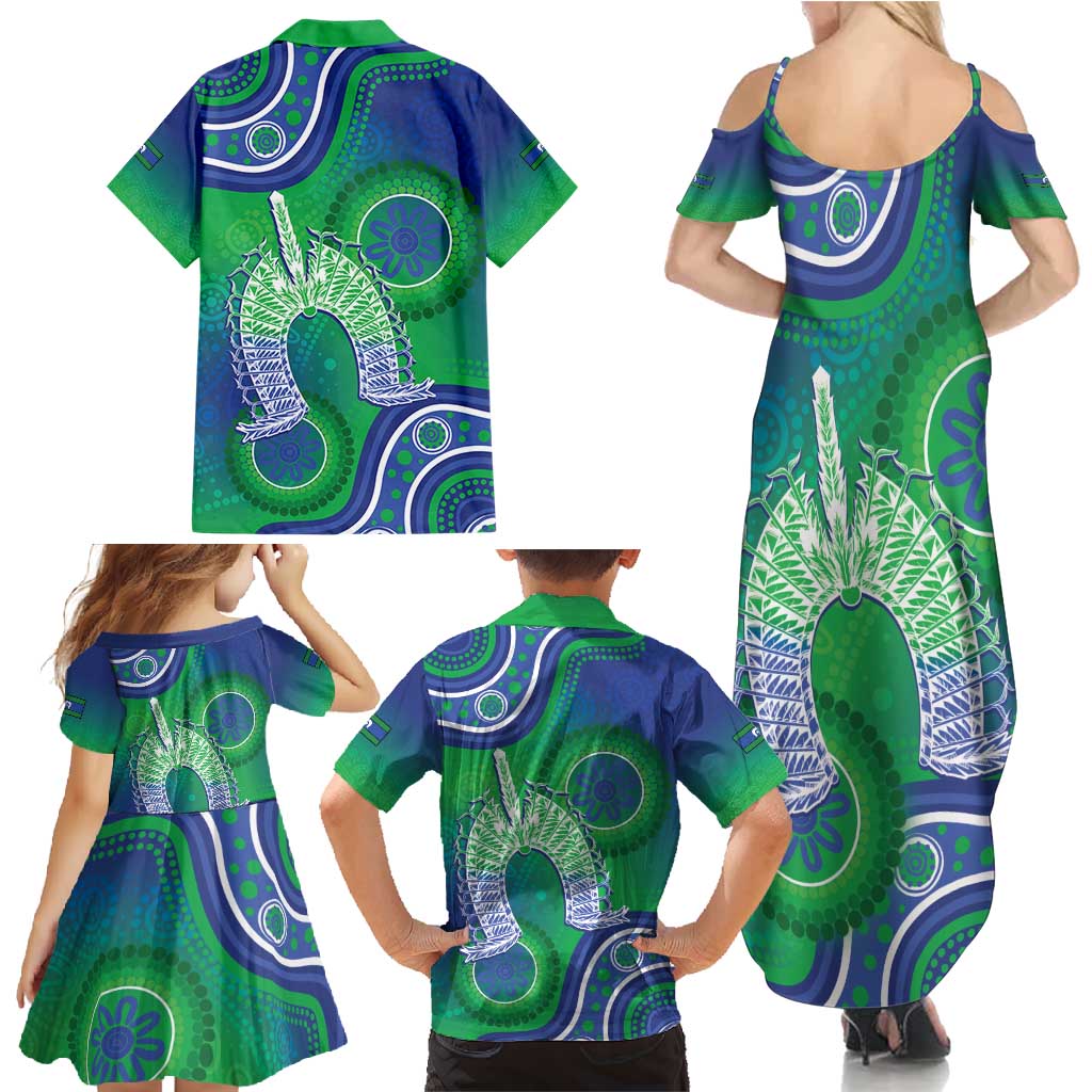 Australia Torres Strait Islanders Family Matching Summer Maxi Dress and Hawaiian Shirt Dhari Aboriginal Pattern