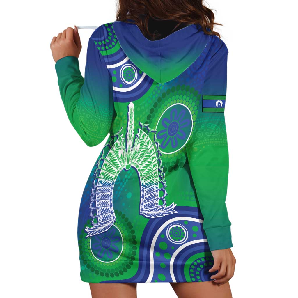 Australia Torres Strait Islanders Hoodie Dress Dhari Aboriginal Pattern - Vibe Hoodie Shop