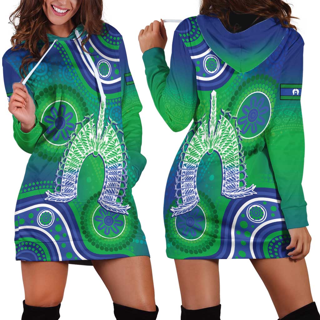 Australia Torres Strait Islanders Hoodie Dress Dhari Aboriginal Pattern - Vibe Hoodie Shop