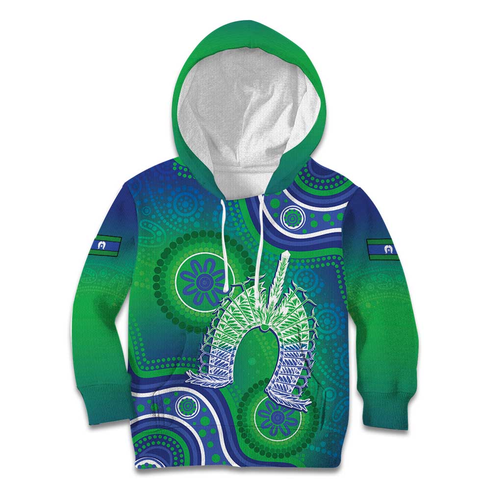 Australia Torres Strait Islanders Kid Hoodie Dhari Aboriginal Pattern - Vibe Hoodie Shop