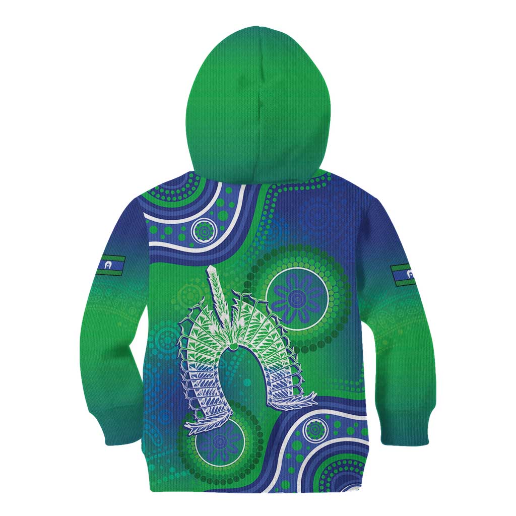 Australia Torres Strait Islanders Kid Hoodie Dhari Aboriginal Pattern - Vibe Hoodie Shop