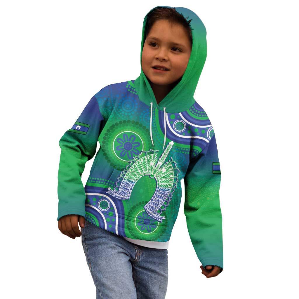 Australia Torres Strait Islanders Kid Hoodie Dhari Aboriginal Pattern - Vibe Hoodie Shop