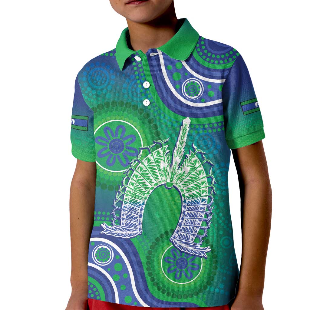 Australia Torres Strait Islanders Kid Polo Shirt Dhari Aboriginal Pattern - Vibe Hoodie Shop