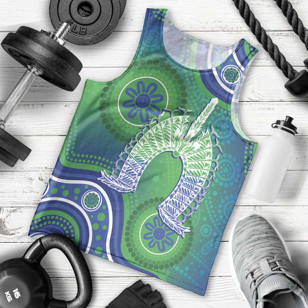 Australia Torres Strait Islanders Men Tank Top Dhari Aboriginal Pattern - Vibe Hoodie Shop