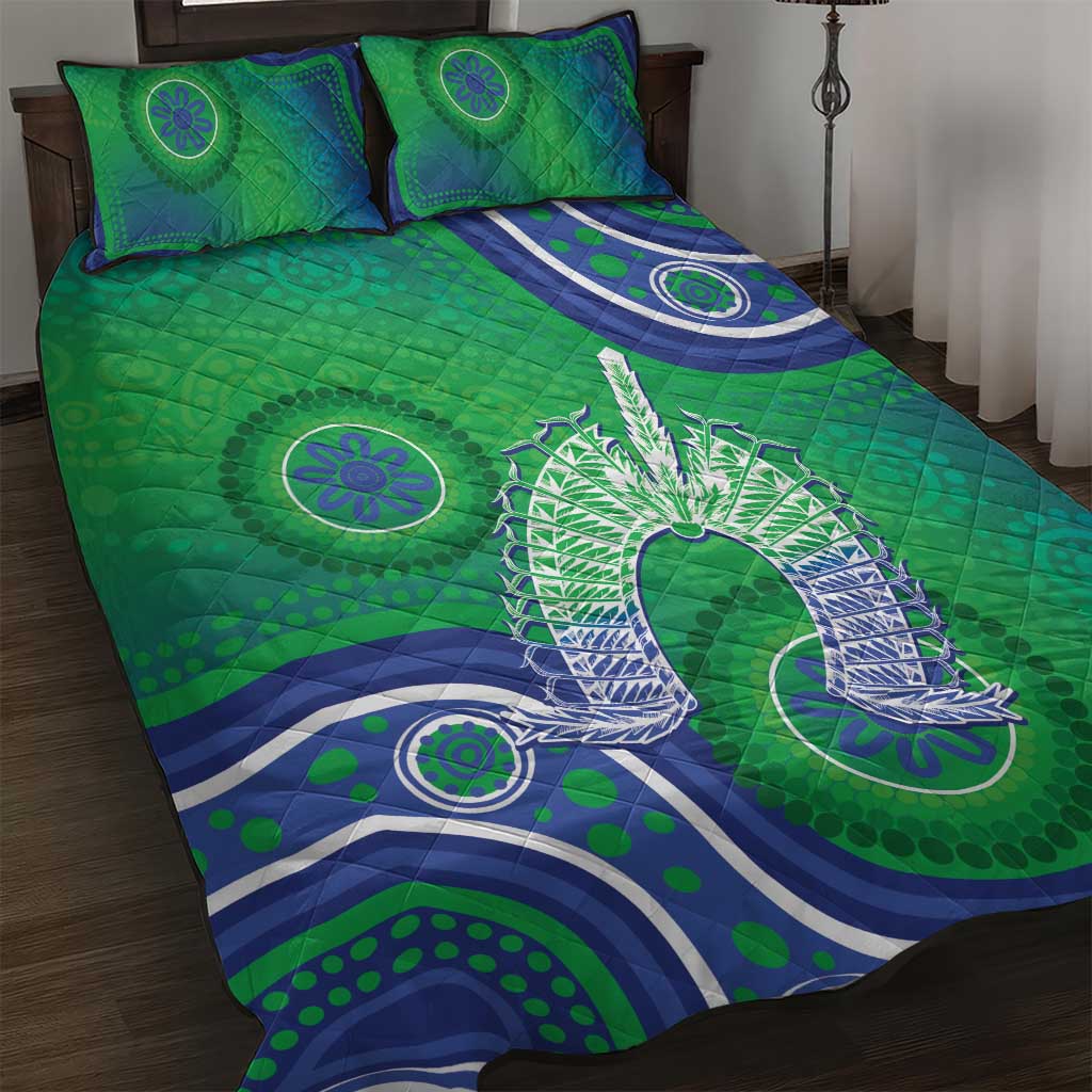 Australia Torres Strait Islanders Quilt Bed Set Dhari Aboriginal Pattern - Vibe Hoodie Shop