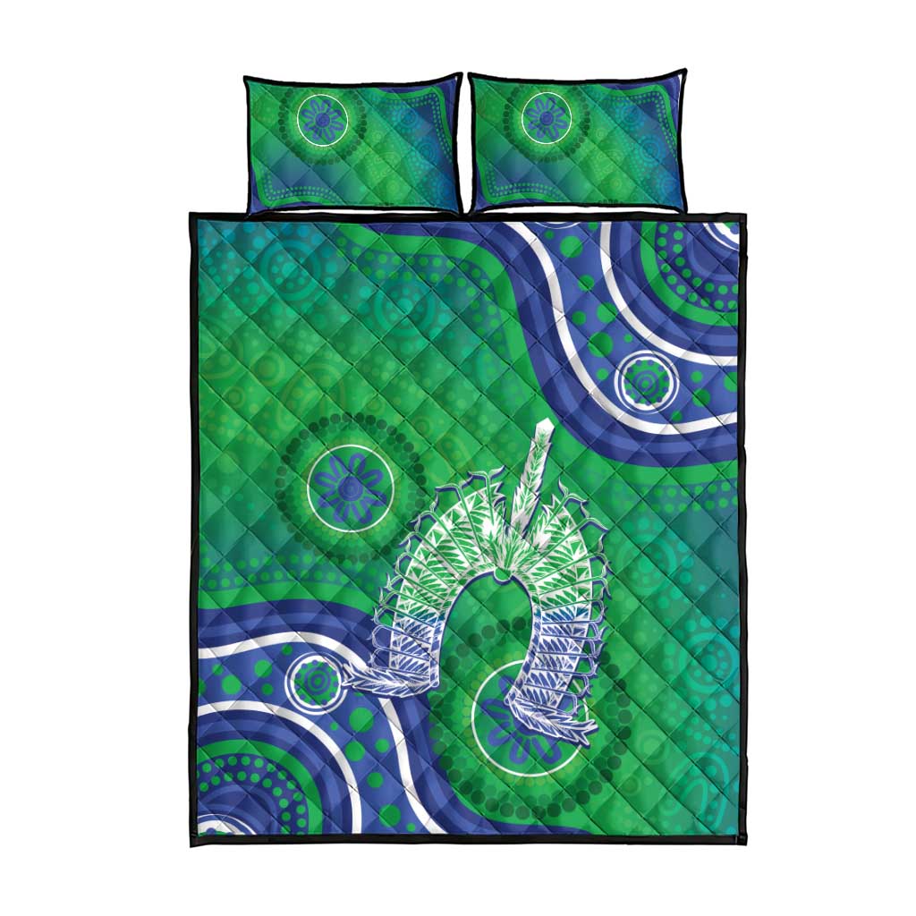 Australia Torres Strait Islanders Quilt Bed Set Dhari Aboriginal Pattern - Vibe Hoodie Shop