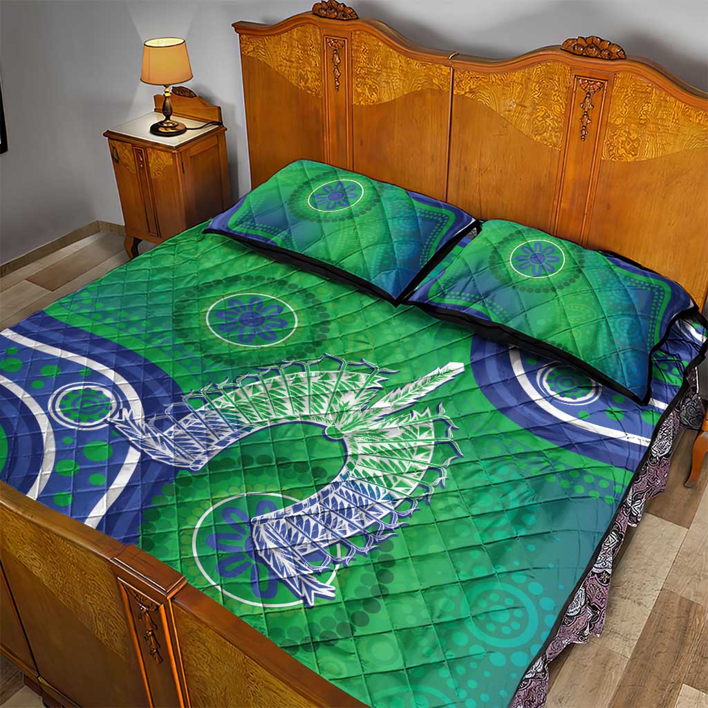 Australia Torres Strait Islanders Quilt Bed Set Dhari Aboriginal Pattern - Vibe Hoodie Shop