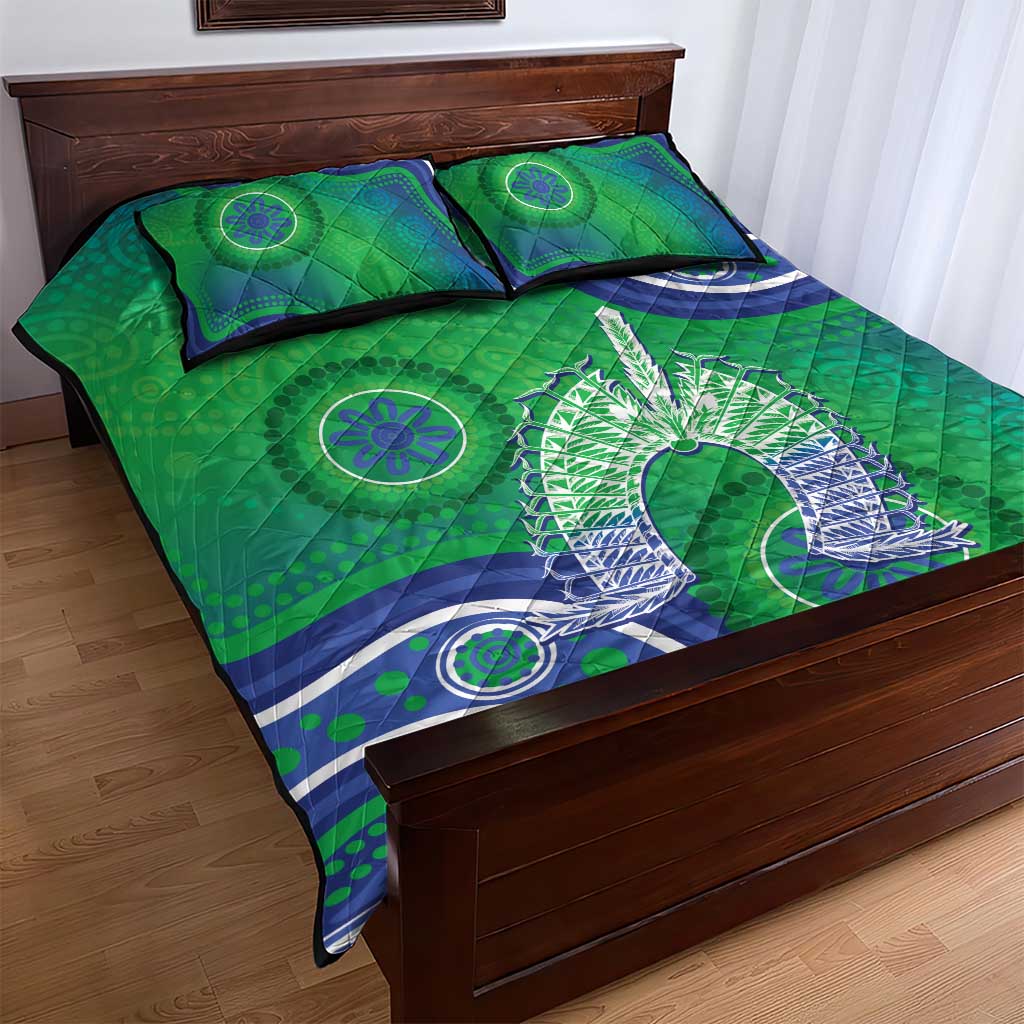 Australia Torres Strait Islanders Quilt Bed Set Dhari Aboriginal Pattern - Vibe Hoodie Shop