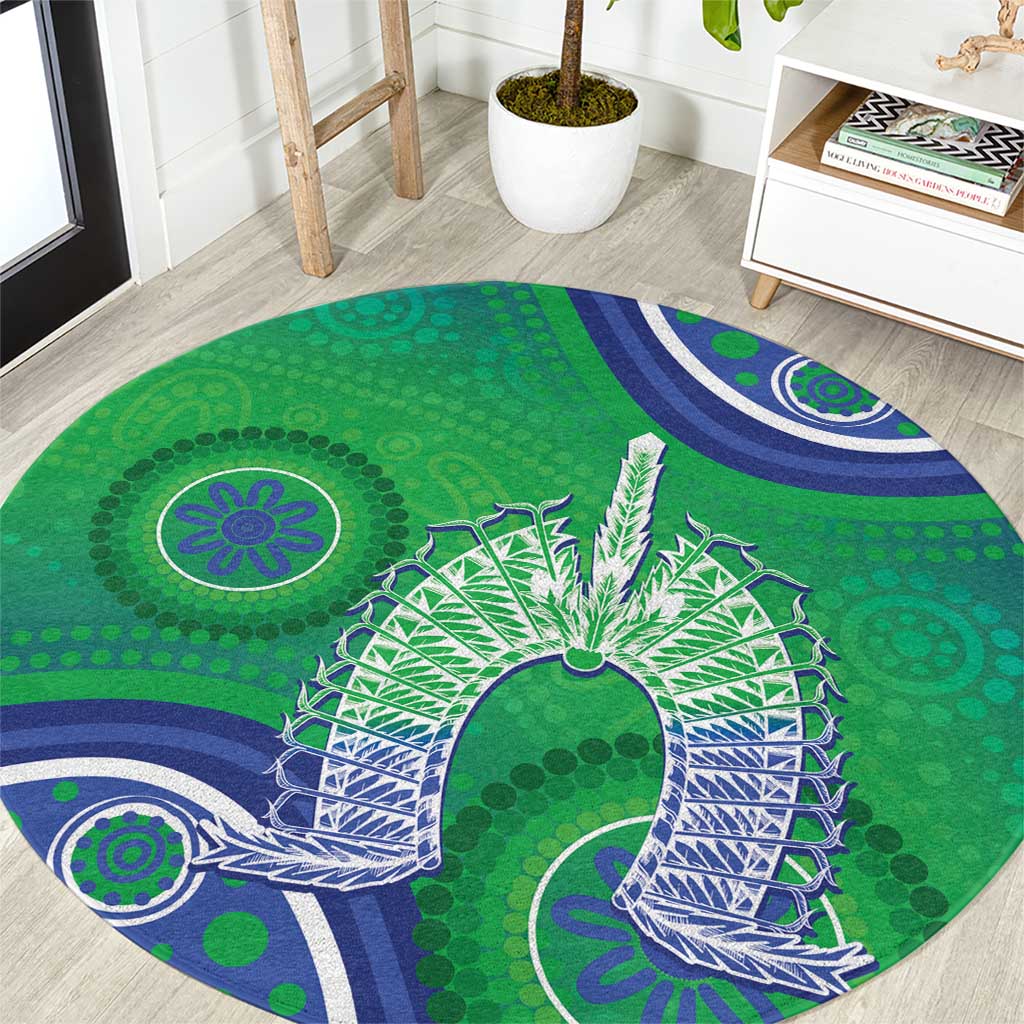 Australia Torres Strait Islanders Round Carpet Dhari Aboriginal Pattern