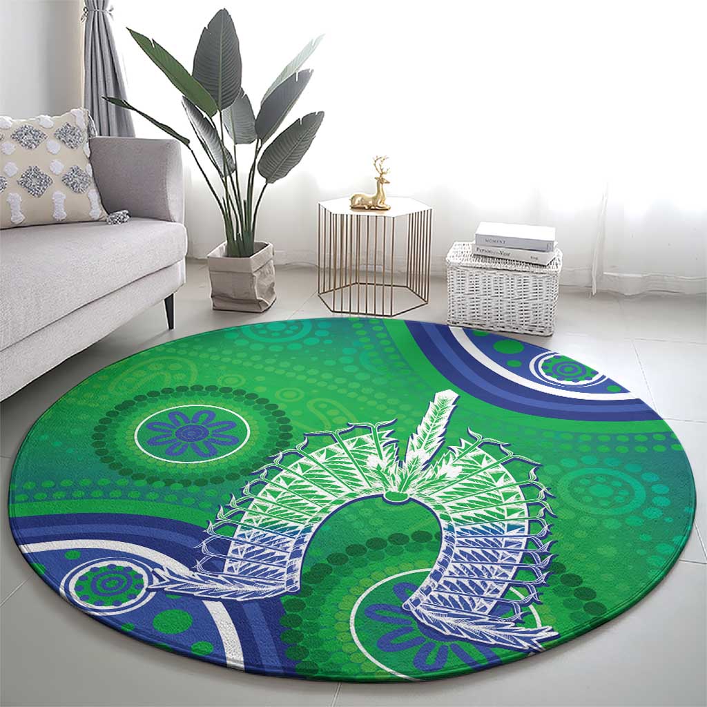 Australia Torres Strait Islanders Round Carpet Dhari Aboriginal Pattern