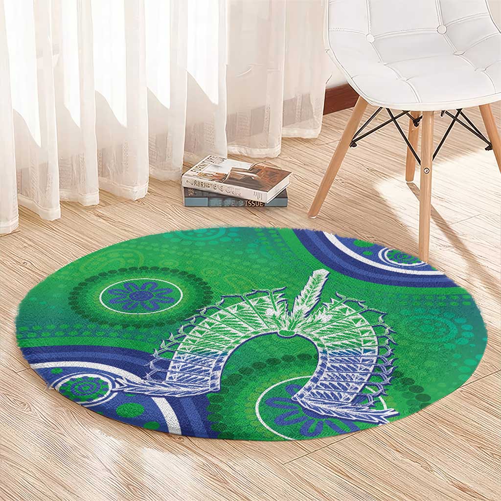 Australia Torres Strait Islanders Round Carpet Dhari Aboriginal Pattern