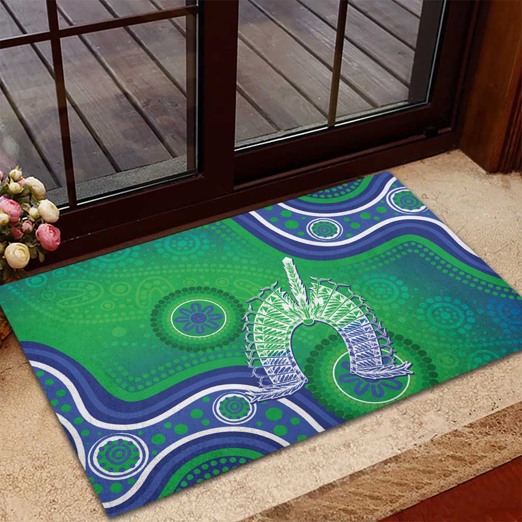 Australia Torres Strait Islanders Rubber Doormat Dhari Aboriginal Pattern