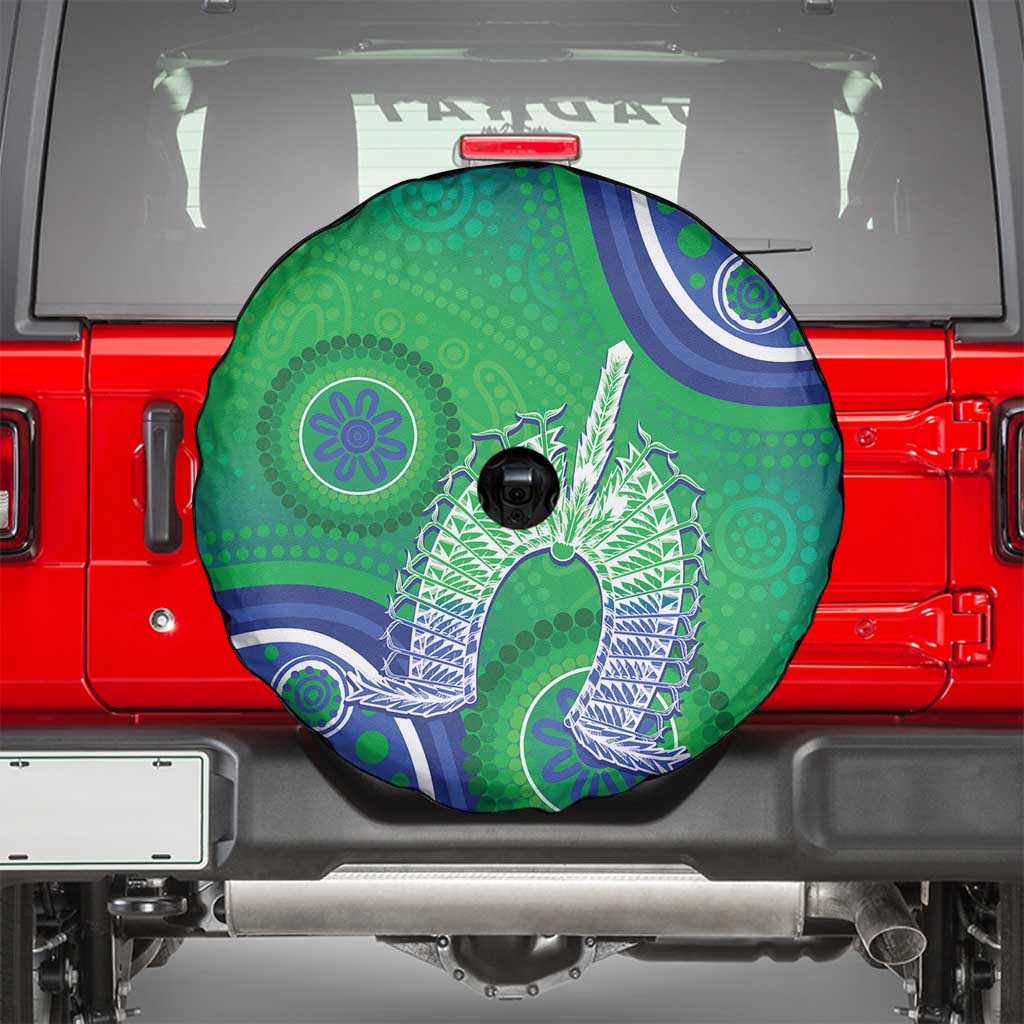 Australia Torres Strait Islanders Spare Tire Cover Dhari Aboriginal Pattern - Vibe Hoodie Shop