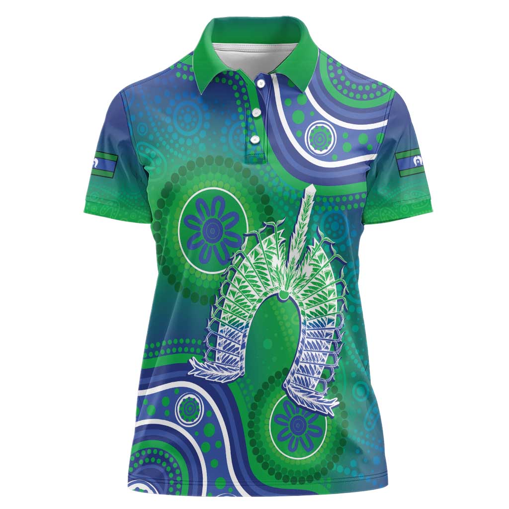 Australia Torres Strait Islanders Women Polo Shirt Dhari Aboriginal Pattern - Vibe Hoodie Shop