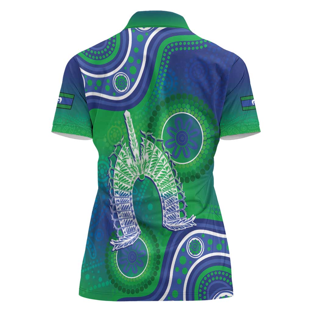 Australia Torres Strait Islanders Women Polo Shirt Dhari Aboriginal Pattern - Vibe Hoodie Shop