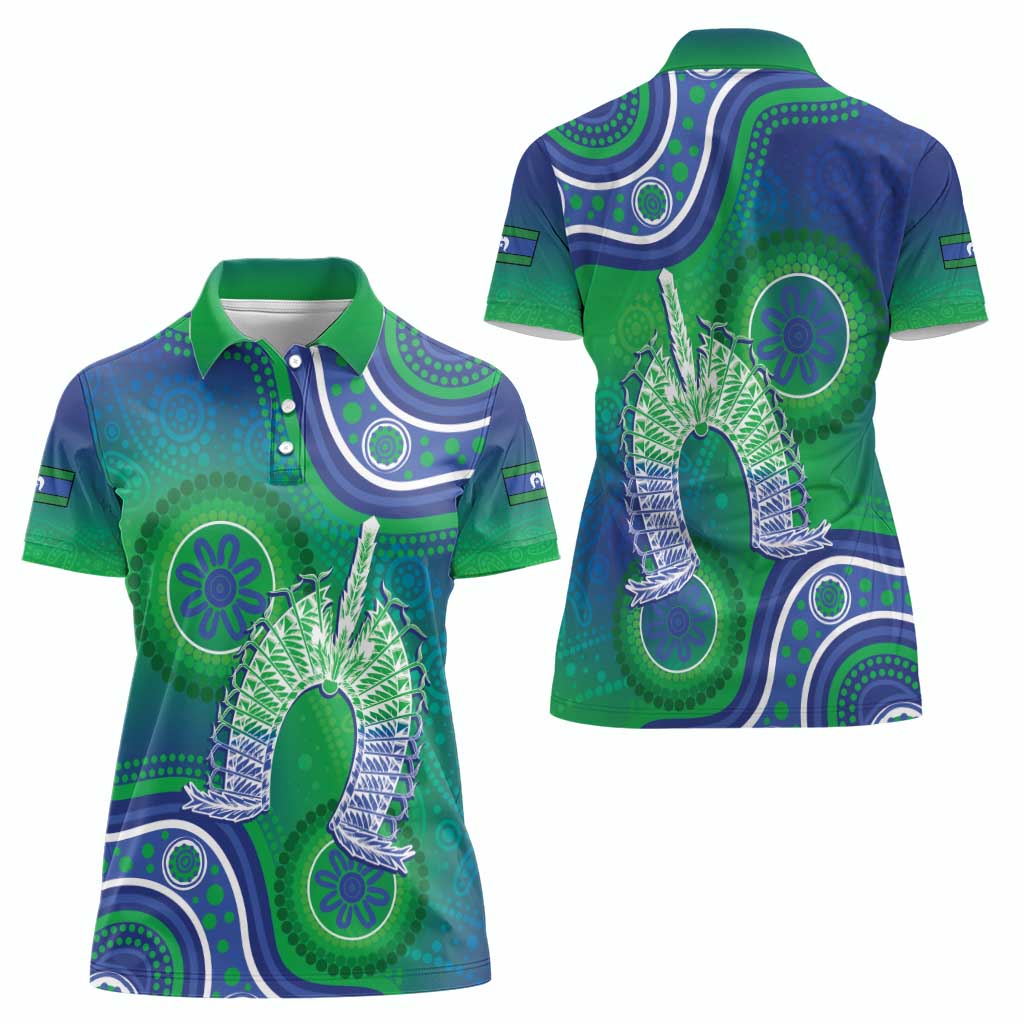 Australia Torres Strait Islanders Women Polo Shirt Dhari Aboriginal Pattern - Vibe Hoodie Shop