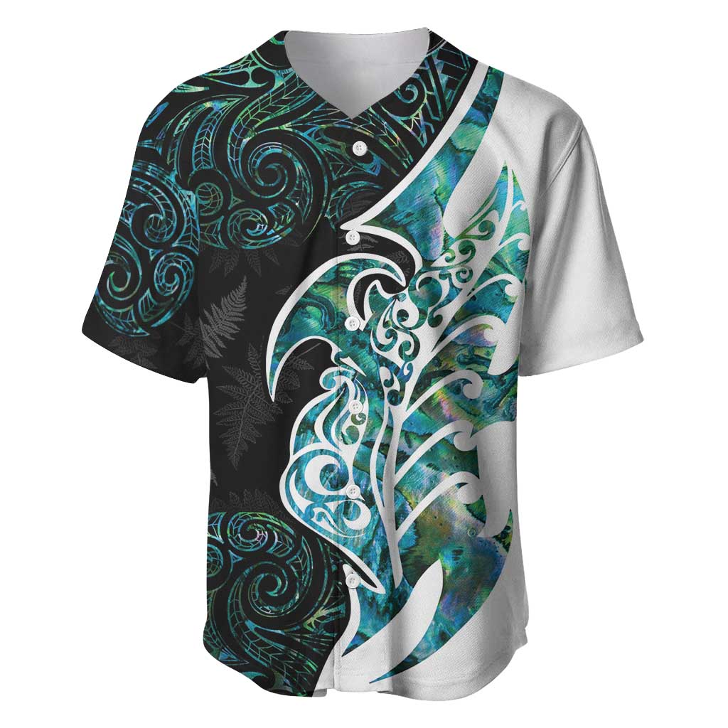 Proud Aotearoa Baseball Jersey Maori Silver Fern Mix Paua Shell Pattern - Vibe Hoodie Shop