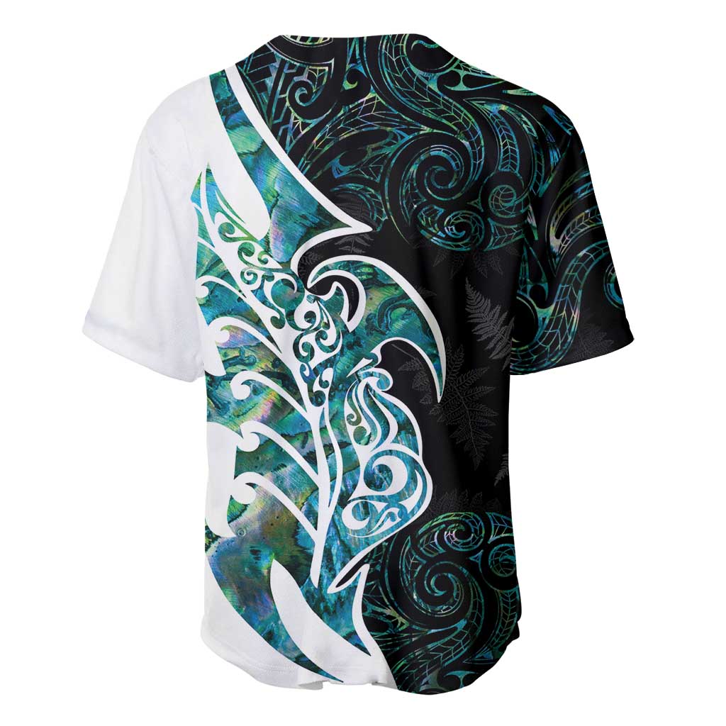 Proud Aotearoa Baseball Jersey Maori Silver Fern Mix Paua Shell Pattern - Vibe Hoodie Shop