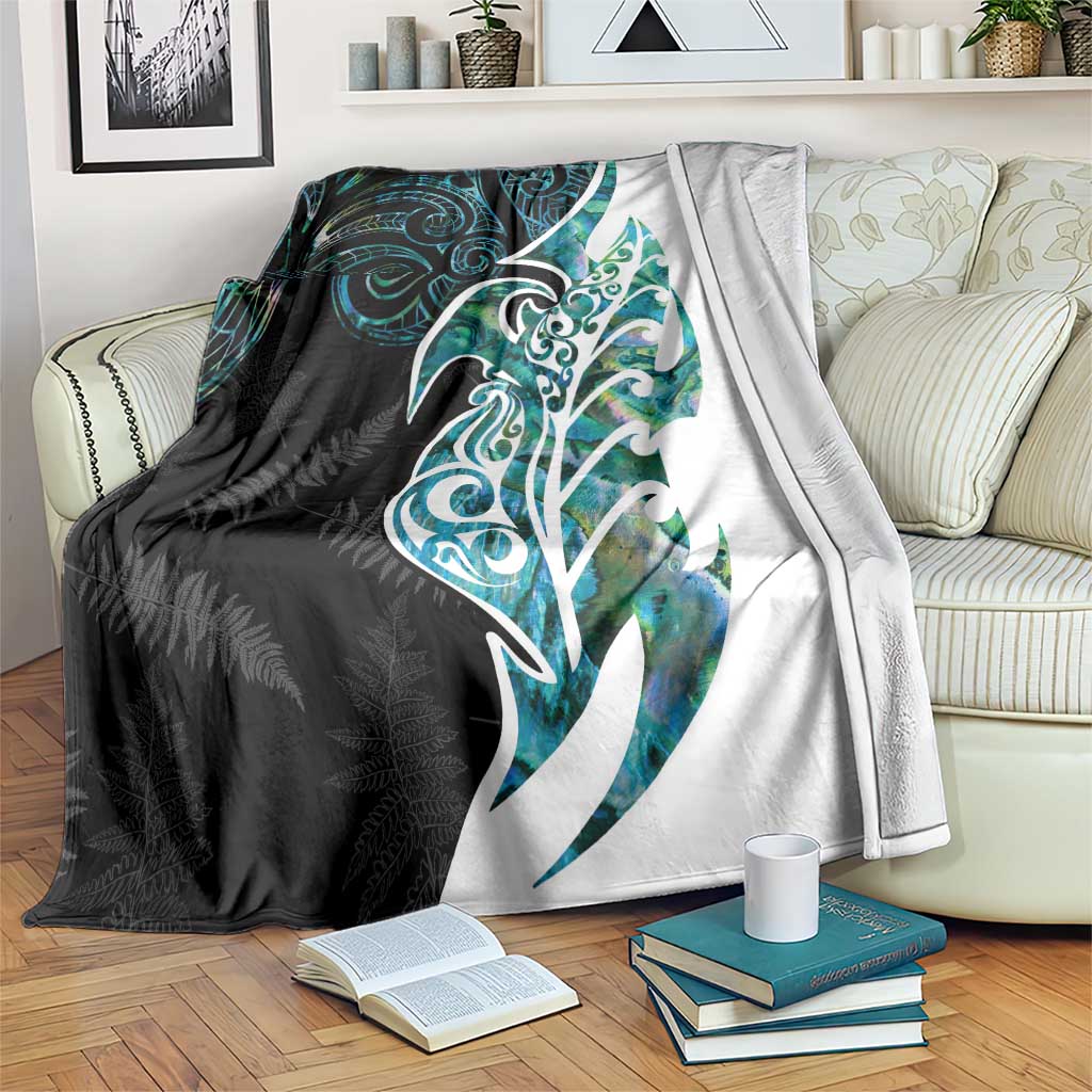 Proud Aotearoa Blanket Maori Silver Fern Mix Paua Shell Pattern - Vibe Hoodie Shop