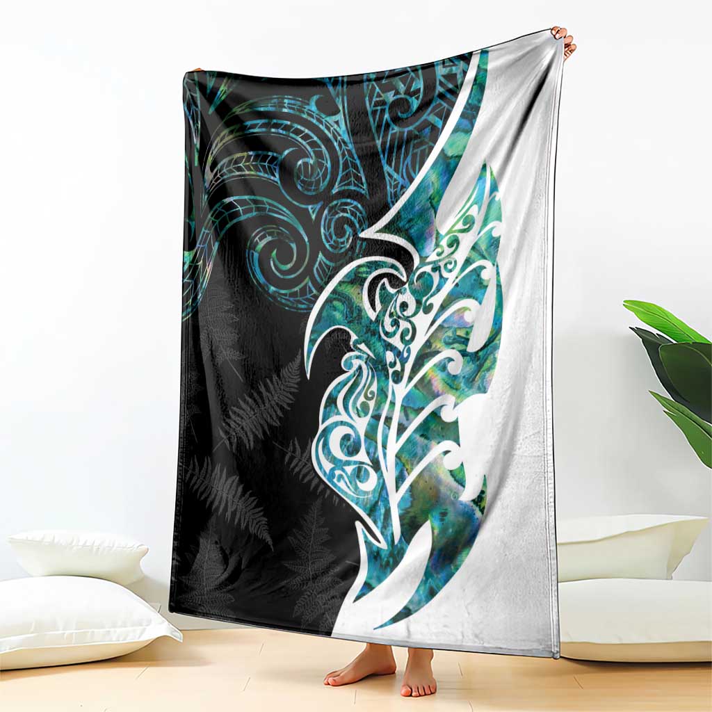 Proud Aotearoa Blanket Maori Silver Fern Mix Paua Shell Pattern - Vibe Hoodie Shop