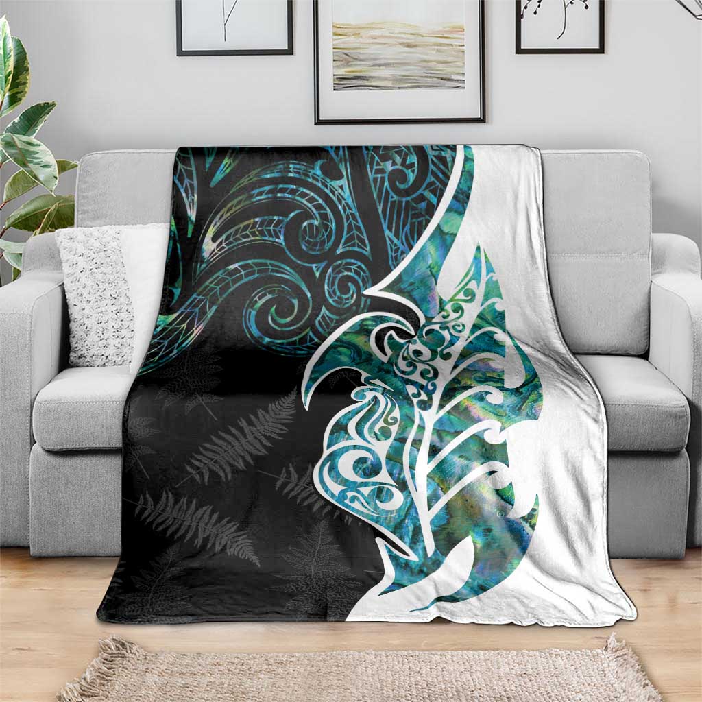 Proud Aotearoa Blanket Maori Silver Fern Mix Paua Shell Pattern - Vibe Hoodie Shop