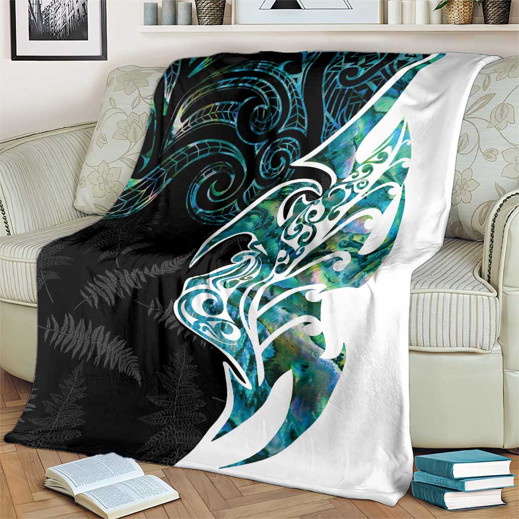 Proud Aotearoa Blanket Maori Silver Fern Mix Paua Shell Pattern - Vibe Hoodie Shop