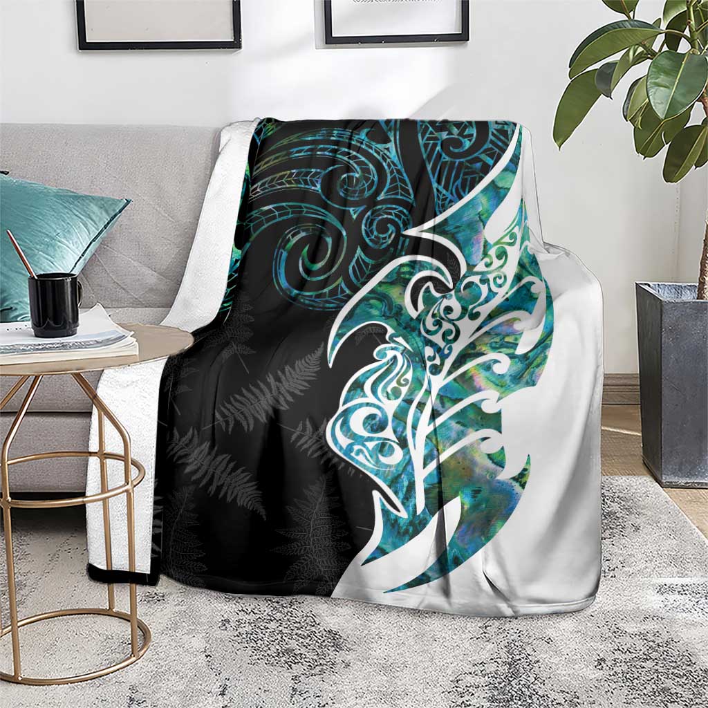 Proud Aotearoa Blanket Maori Silver Fern Mix Paua Shell Pattern - Vibe Hoodie Shop