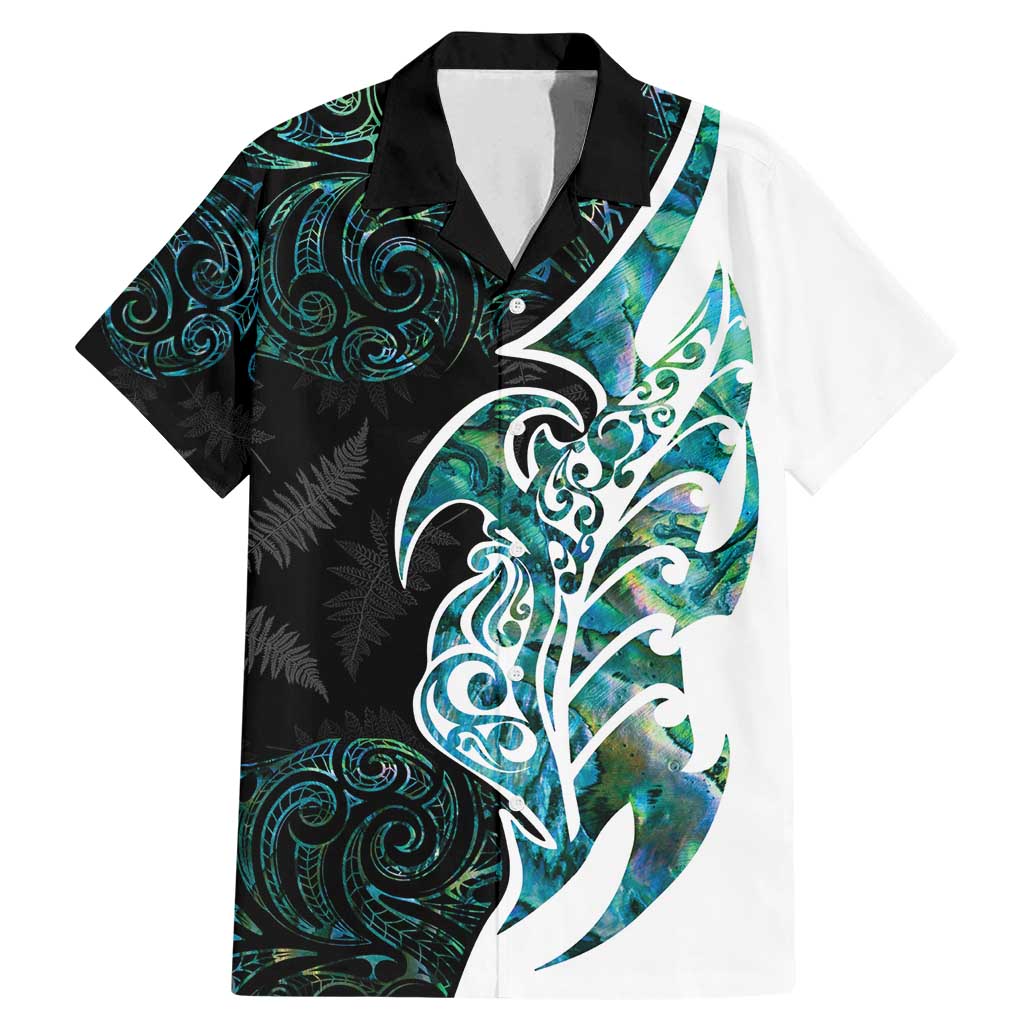 Proud Aotearoa Family Matching Mermaid Dress and Hawaiian Shirt Maori Silver Fern Mix Paua Shell Pattern