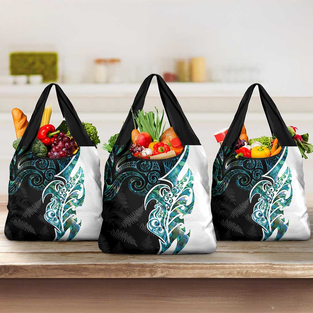 Proud Aotearoa Grocery Bag Maori Silver Fern Mix Paua Shell Pattern