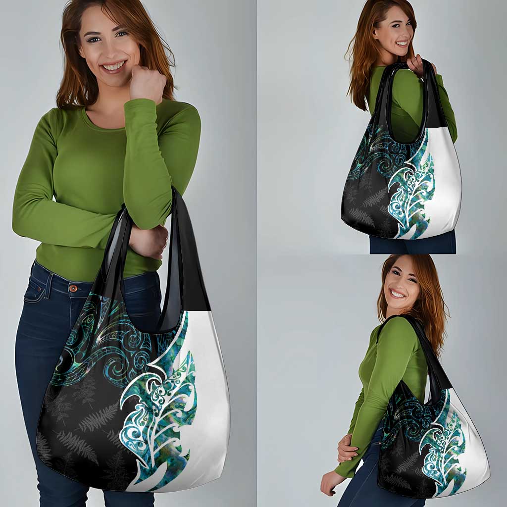 Proud Aotearoa Grocery Bag Maori Silver Fern Mix Paua Shell Pattern